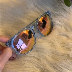 Blenders light blue Frame Sunglasses with Rose Gold Mirrored Lenses